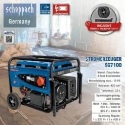 Scheppach Benzin Stromerzeuger SG7100 4-Takt Generator Notstromaggregat 5500W -Deutschland Stromerzeuger & Zubehör Verkaufs-Shop 43858197 5