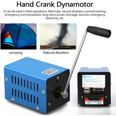HAPPYSHOPPING Hochleistungs-Ladegerät Notfall-Handkurbel-Dynamikmotor Tragbarer USB-Ladevorgang Outdoor-Camping-Überlebens-Dynamikmotor,Blau 7 HAPPYSHOPPING Hochleistungs-Ladegerät Notfall-Handkurbel-Dynamikmotor Tragbarer USB-Ladevorgang Outdoor-Camping-Überlebens-Dynamikmotor,Blau – Bild 5