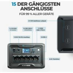 BLUETTI Erweiterbare Stromerzeuger AC300 Und B300, 3072 Wh LiFePO4 Batterie-Backup Solargenerator Mit 6 3000-W- Wechselstromsteckdosen Stromgenerator (600WPeak) Powerstation -Deutschland Stromerzeuger & Zubehör Verkaufs-Shop 54377281 3