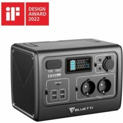 PowerOak BLUETTI EB55 Tragbares Stromerzeuger 537Wh/700W Solargenerator Tragbares Kraftwerk Mit LiFePo4 Battery Tragbarer Stromgenerator Campinggenerator Mit 220V Steckdose USB-C/AC/DC/Kabelloses Laden - GRAU