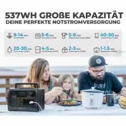 PowerOak BLUETTI EB55 Tragbares Stromerzeuger 537Wh/700W Solargenerator Tragbares Kraftwerk Mit LiFePo4 Battery Tragbarer Stromgenerator Campinggenerator Mit 220V Steckdose USB-C/AC/DC/Kabelloses Laden - GRAU -Deutschland Stromerzeuger & Zubehör Verkaufs-Shop 54378454 3