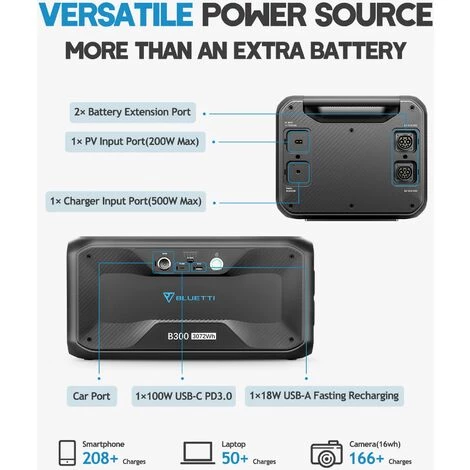BLUETTI B300 Batteriemodule 3072Wh Poweroak Pufferbatterie Tragbare Batterie Für Camping Garten 4 BLUETTI B300 Batteriemodule 3072Wh Poweroak Pufferbatterie Tragbare Batterie Für Camping Garten – Bild 2