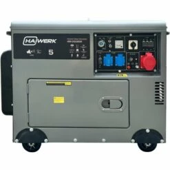 Haiwerk Leise Diesel Stromerzeuger Generator HW-DSG 6500, 6.5 KW Inkl. E-Start Batterie