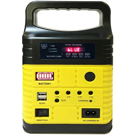 SUPERSELLER Tragbarer Solargenerator Solar-Notbeleuchtungssystem Outdoor-Stromversorgung Bluetooth-Musikplayer Radio SDM-3790, Gelb 3 SUPERSELLER Tragbarer Solargenerator Solar-Notbeleuchtungssystem Outdoor-Stromversorgung Bluetooth-Musikplayer Radio SDM-3790, Gelb