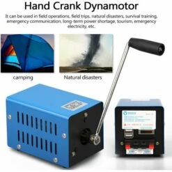 DECKON Notfall-Handkurbel-Dynamo Für Hochleistungs-Ladegerät, Tragbares USB-Ladegerät, Outdoor-Camping-Überlebens-Dynamo, Modell: Blau -Deutschland Stromerzeuger & Zubehör Verkaufs-Shop 66987197 5
