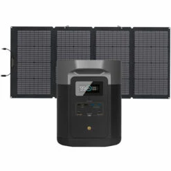 EF ECOFLOW Ecoflow DELTA Max (2000) Solargenerator 2016 Wh Mit 220 W Solarmodul, 4 X 2400 W AC-Ausgänge (4600 W Spitze), Tragbare Powerstation Für Stromausfall, Camping, Wohnwagen Und Notfälle