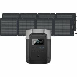 EF ECOFLOW ECOFLOW Solargenerator, 1260Wh DELTA Tragbare Powerstation Mit 2 X 110W Solarpanels, Mobiler Stromspeicher Mit 4 X 1800W (3300W Surge) AC-Steckdosen Für Campingreisen, Heimwerken Und Notstromaggregat