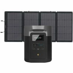 EF ECOFLOW Delta Max (Delta Max1600+220WSolar Panel) Power Station 1612Wh Mit 220-W-Solarmodul, 6x2400W-Wechselstromsteckdosen (5000 W Überspannung), Tragbare Solargenerator Für Notfälle, Camping, Wohnmobile