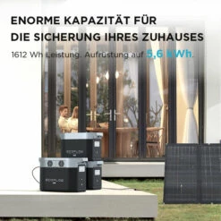 EF ECOFLOW Delta Max (Delta Max1600+220WSolar Panel) Power Station 1612Wh Mit 220-W-Solarmodul, 6x2400W-Wechselstromsteckdosen (5000 W Überspannung), Tragbare Solargenerator Für Notfälle, Camping, Wohnmobile -Deutschland Stromerzeuger & Zubehör Verkaufs-Shop 68089031 5