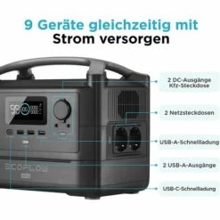 EF ECOFLOW ECOFLOW RIVER Max Tragbare Power Station, 576 Wh Backup Lithium Batterie Mit 3x 600 W (Peak 1200 W) AC Steckdosen & LED-Taschenlampe, Sauberer Solargenerator Für Outdoor Camping Wohnmobile -Deutschland Stromerzeuger & Zubehör Verkaufs-Shop 68089032 3