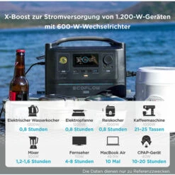 EF ECOFLOW ECOFLOW RIVER Max Tragbare Power Station, 576 Wh Backup Lithium Batterie Mit 3x 600 W (Peak 1200 W) AC Steckdosen & LED-Taschenlampe, Sauberer Solargenerator Für Outdoor Camping Wohnmobile -Deutschland Stromerzeuger & Zubehör Verkaufs-Shop 68089032 4