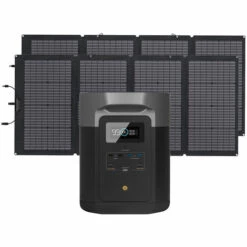 EF ECOFLOW Delta Max (Delta Max1600+220WSolar Panelx2) Powerstation 1612 Wh Mit 220-W-Solarmodul, 6x2400W-Wechselstromsteckdosen (5000W  Überpannung), Tragbare Solargenerator Für Notfälle, Camping, Wohnmobile