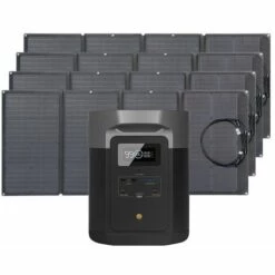 EF ECOFLOW DELTA Max Solar Generator 2016Wh Mit 4 X 160W Solarpanel, 4 X 3400W AC Steckdosen, Tragbares Kraftwerk Für Home Backup Outdoor Camping RV Hochleistungsgeräte Notfall