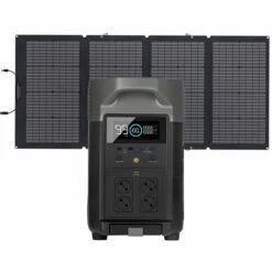 EF ECOFLOW Ecoflow Solargenerator Delta Pro 3,6 KWh/3600 W Mit Solarpanel Auf Balkon Mit 400 W, Tragbares Kraftwerk Für Haus, Camping, Camping Im Freien, Wohnmobil Und Notfall