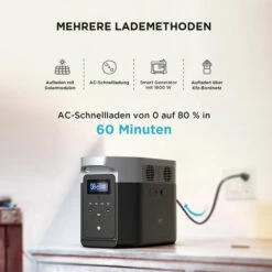 EF ECOFLOW DELTA Max (1600) 1612 KWh Mit 400W Solar Panel, Tragbarer Solar-Generator Mit 4 Anschlüssen, AC 2000 W (4600 W Überspannung) Für Outdoor, Reisen Und Camping Im Wohnmobil -Deutschland Stromerzeuger & Zubehör Verkaufs-Shop 68089057 3